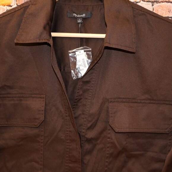 Madewell Utility Shirt Carob Brown Size S Long Sleeves Button Front Pockets - Picture 4 of 9